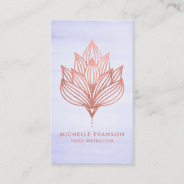 Tarjeta De Visita Rosa Relieve metalizado dorado Lotus Flor Morado a