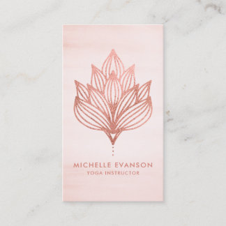 Tarjeta De Visita Rosa Relieve metalizado dorado Lotus Flower Rubor
