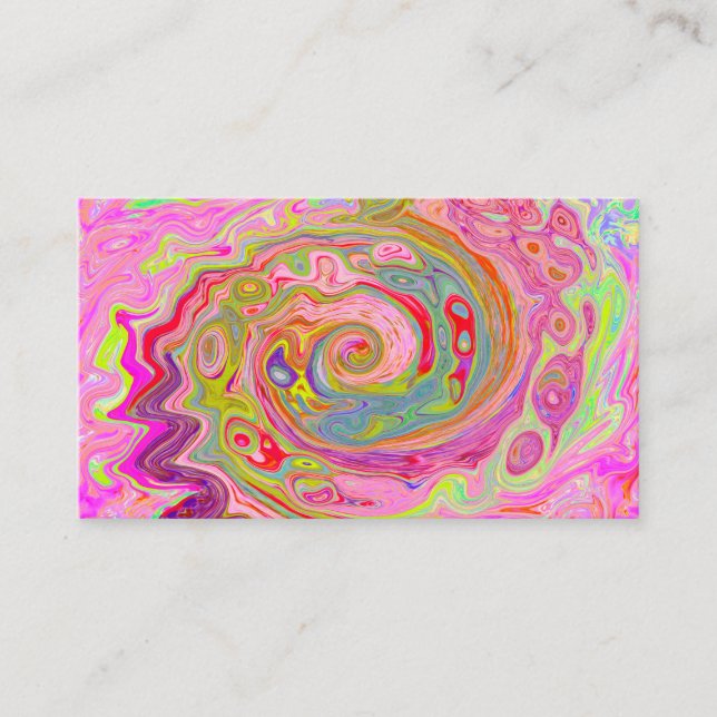 Tarjeta De Visita Rosa retro, amarillo y magenta Resumen de arte gro (Anverso)