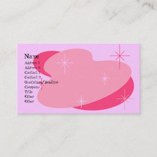 Tarjeta De Visita Rosa retro atómico