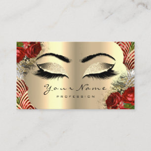 Tarjeta De Visita Rosa rojo floral del latigazo del artista de
