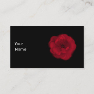 Tarjeta De Visita Rosa rojo. Fondo negro