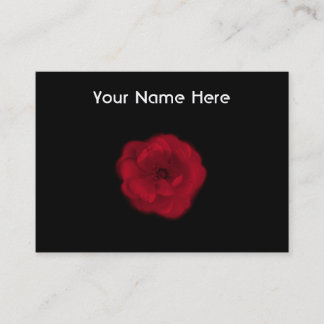 Tarjeta De Visita Rosa rojo. Fondo negro