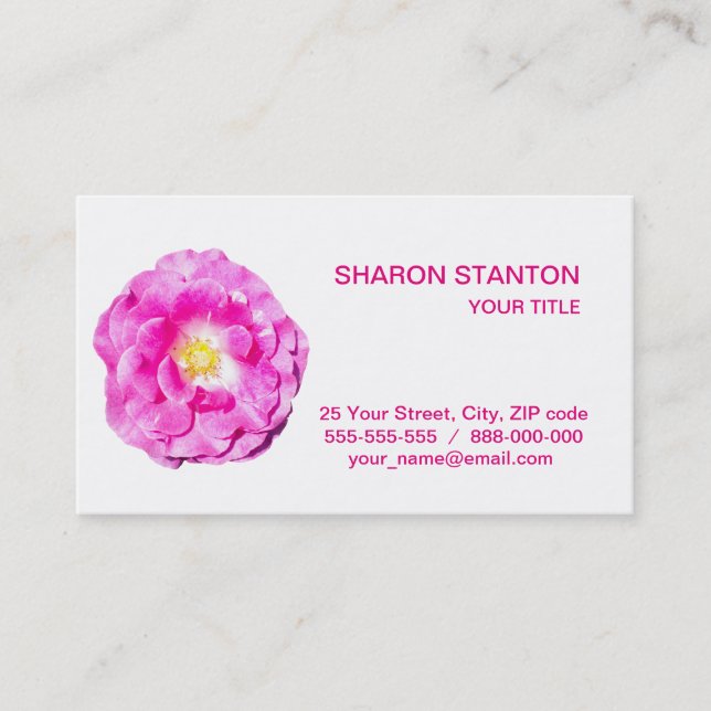 Tarjeta De Visita Rosa rosa (Anverso)