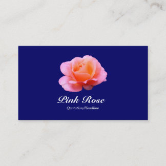 Tarjeta De Visita Rosa rosa - Azul marino