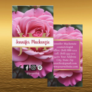 Tarjeta De Visita Rosa Rosa Bonita Generada por IA