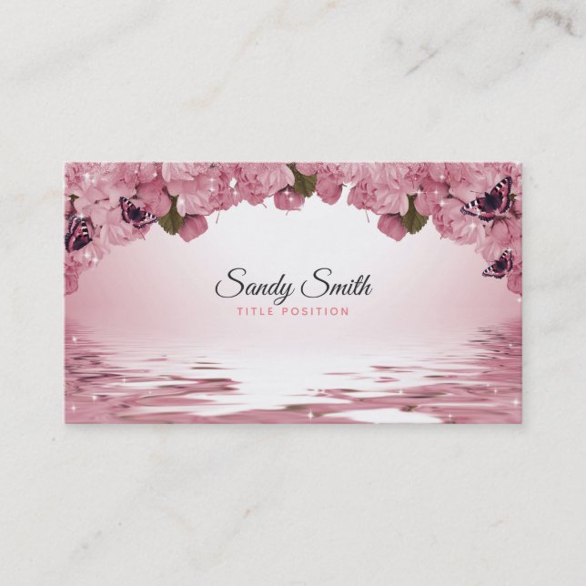 Tarjeta De Visita Rosa rosa brillante (Anverso)