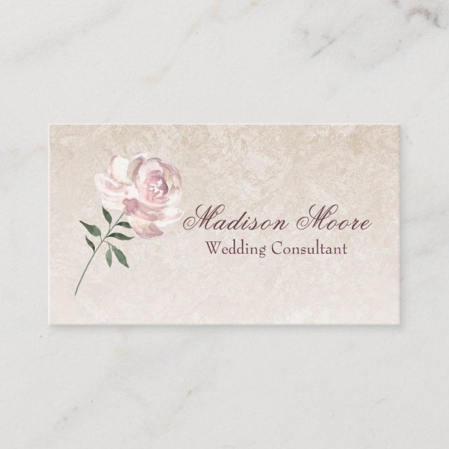 Tarjeta De Visita Rosa rosa en flor (Anverso)