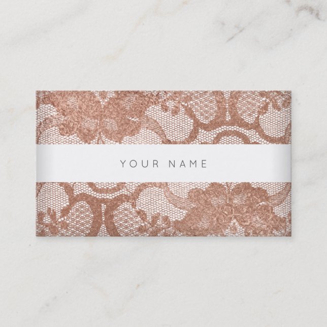 Tarjeta De Visita Rosa Rosa Faux Gold Polvo Vip (Anverso)