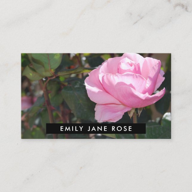 Tarjeta De Visita Rosa rosa, floristería (Anverso)
