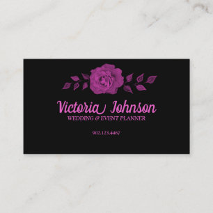 Tarjeta De Visita Rosa rosa negro llamativo