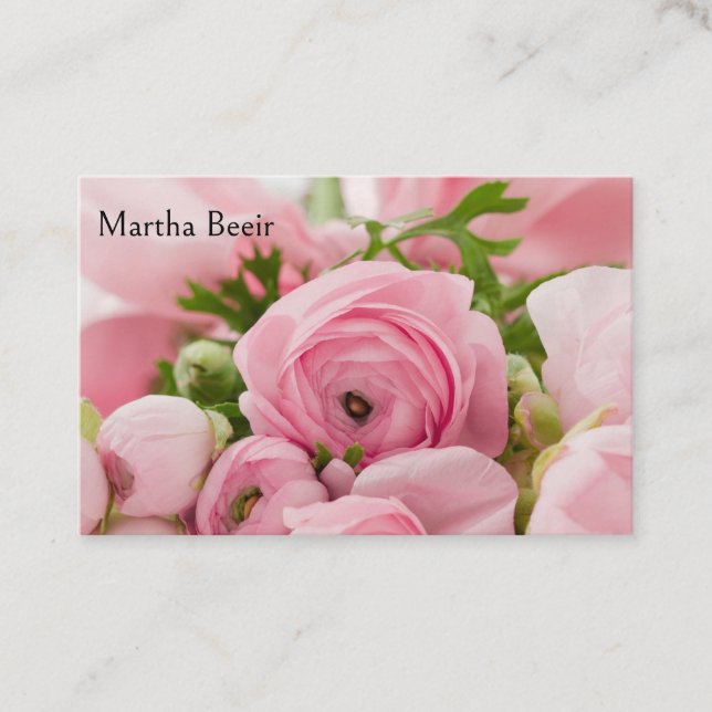 Tarjeta De Visita Rosa rosa para tu negocio de la moda (Anverso)