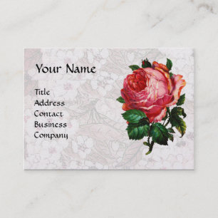 Tarjeta De Visita ROSA ROSA PINK PRECIOSA, SELLO DE CERA ROJA Papel