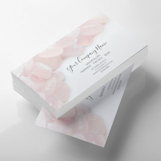 Tarjeta De Visita Rosa Rosa Quartz Stones Salon Spa