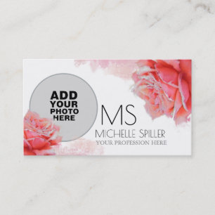 Tarjeta De Visita rosa rosa rosa floral para mujeres elegantes, foto