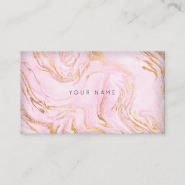 Tarjeta De Visita Rosa Rosa Rosa Oro Marble Blanco Vip Glam