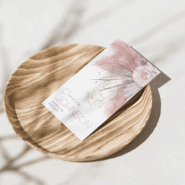 Tarjeta De Visita Rosa Rosa Rosa Rosa Boho Moda Bohemia Pampas Grass