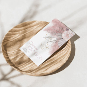 Tarjeta De Visita Rosa Rosa Rosa Rosa Boho Moda Bohemia Pampas Grass