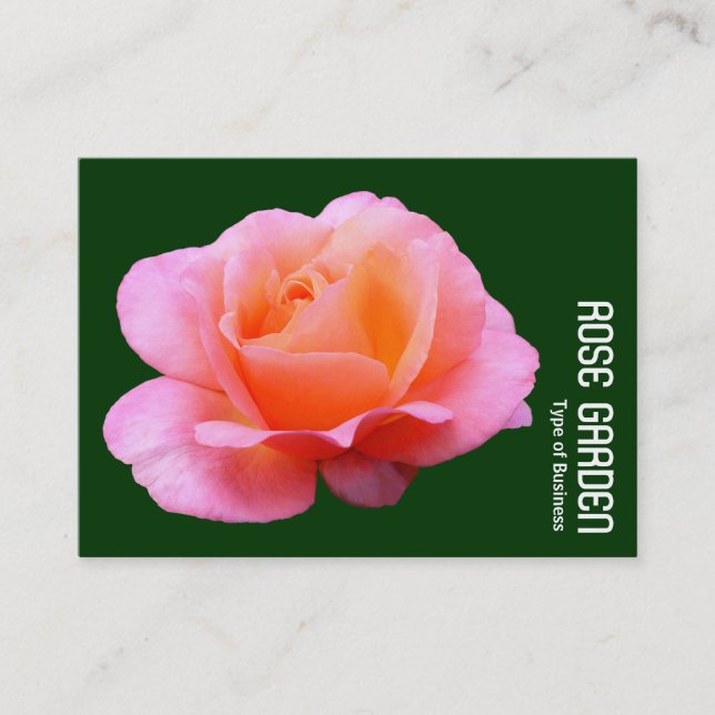 Tarjeta De Visita Rosa rosa - Verde oscuro (Anverso)