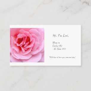 Tarjeta De Visita rosa rosado bonito