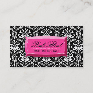 Tarjeta De Visita Rosa rosado elegante de Hott del damasco de la