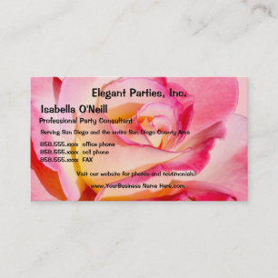 Tarjeta De Visita Rosa rosado y amarillo elegante