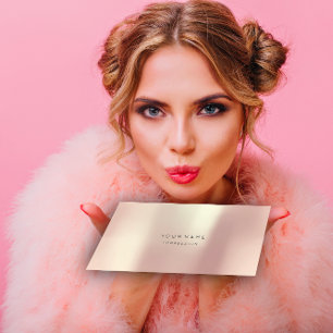 Tarjeta De Visita Rosa Rubor Abstract Minimal Silk Metallic