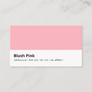Tarjeta De Visita Rosa rubor "Romance Suave"