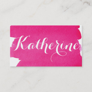 Tarjeta De Visita Rosa simple del efecto del lavado de la acuarela