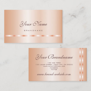 Tarjeta De Visita Rosa simple y elegante profesional Rubor Gold