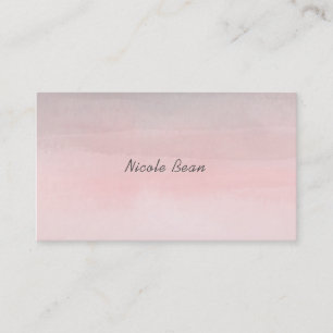 Tarjeta De Visita Rosa sonrojado y gris glamour moderno acuarela fem