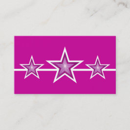 Tarjeta de visita rosa Star 3 estrellas