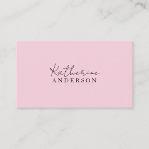 Tarjeta De Visita Rosa Suave Minimalista