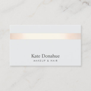 Tarjeta De Visita Rosa suave rayado de oro elegante gris 2