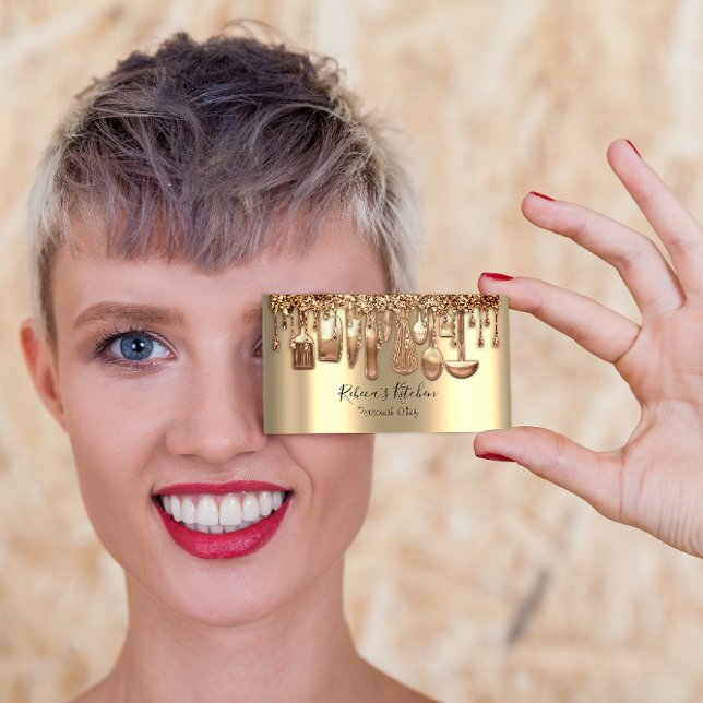 Tarjeta De Visita Rosa VIP del restaurante Drip del Chef Personal (Subido por el creador)