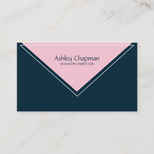 Tarjeta De Visita Rosa Y Azul (Anverso)