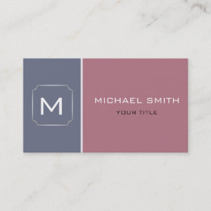 Tarjeta De Visita Rosa y Gris Plain Elegante Profesional Moderno