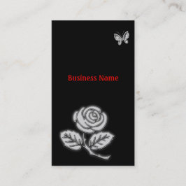 Tarjeta De Visita Rosa y mariposa