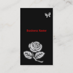 Tarjeta De Visita Rosa y mariposa
