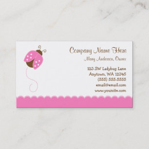 Tarjeta De Visita Rosa y mariquita de Brown