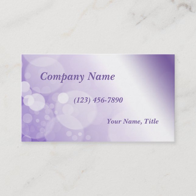 Tarjeta De Visita Rosa y morado moderno de Bokeh (Anverso)