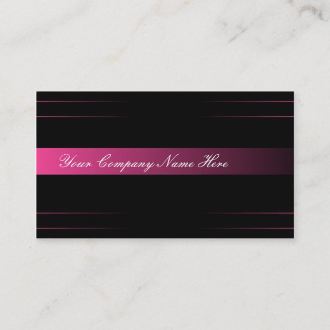 Tarjeta De Visita Rosa y negro de moda (Anverso)