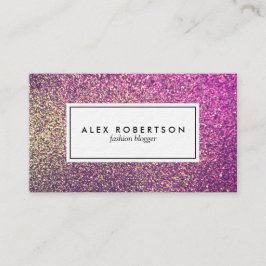 Tarjeta De Visita Rosa y ombre del purpurina del oro