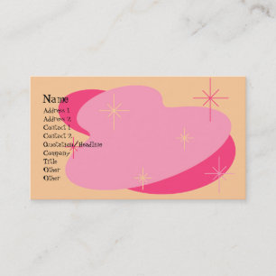 Tarjeta De Visita Rosa y rosa atómico retro