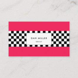 Tarjeta De Visita Rosa y tablero de ajedrez luminosos