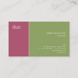 Tarjeta De Visita Rosa y verde del Cyclamen del dúo