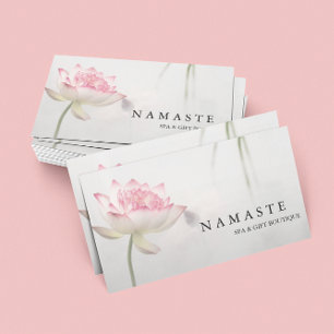Tarjeta De Visita © rosáceo de la flor de Lotus blanco