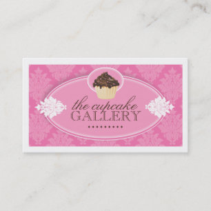Tarjeta de visita rosada bonita de la magdalena