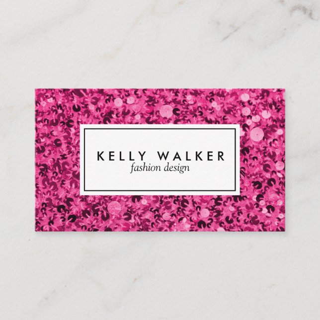 Tarjeta de visita rosada brillante de la (Anverso)