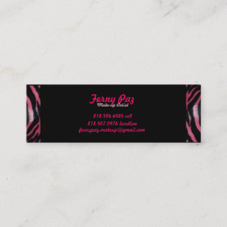 Tarjeta de visita rosada de la cebra
